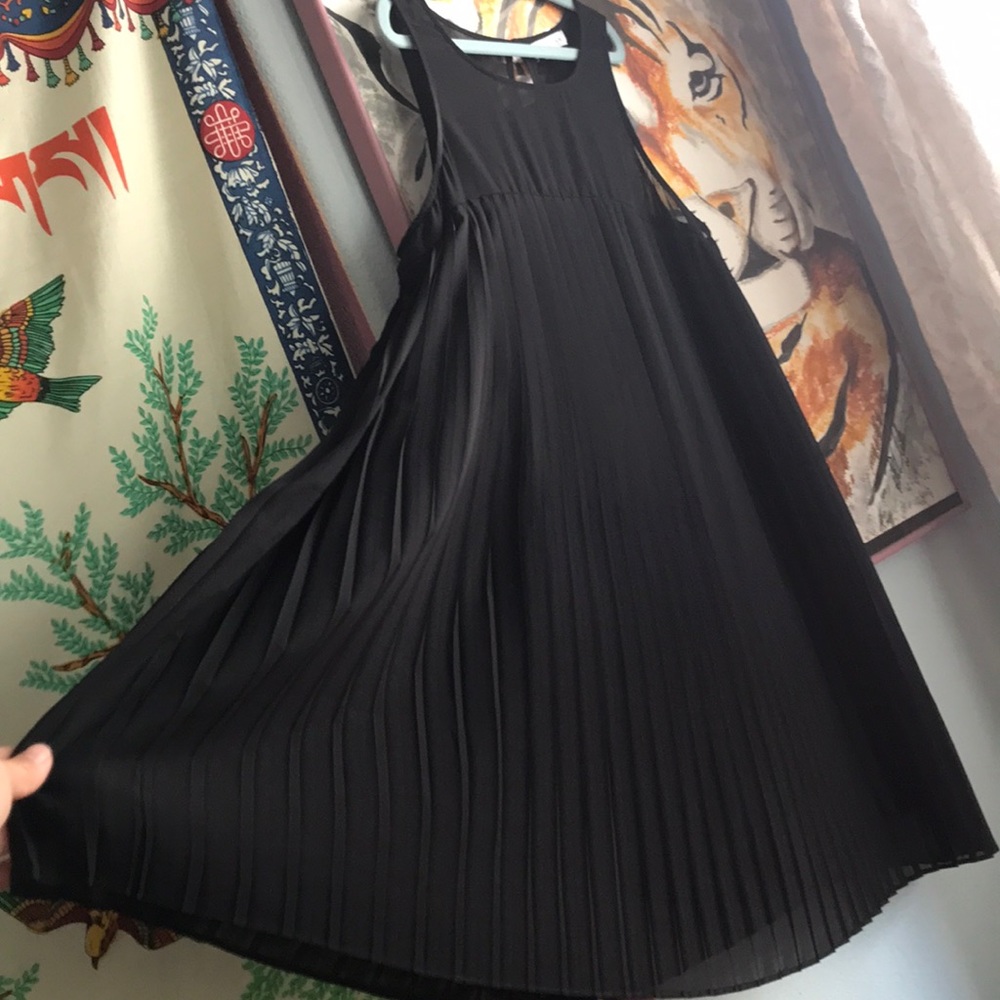 *** SOLD.  Black pleated chiffon Socialite dress